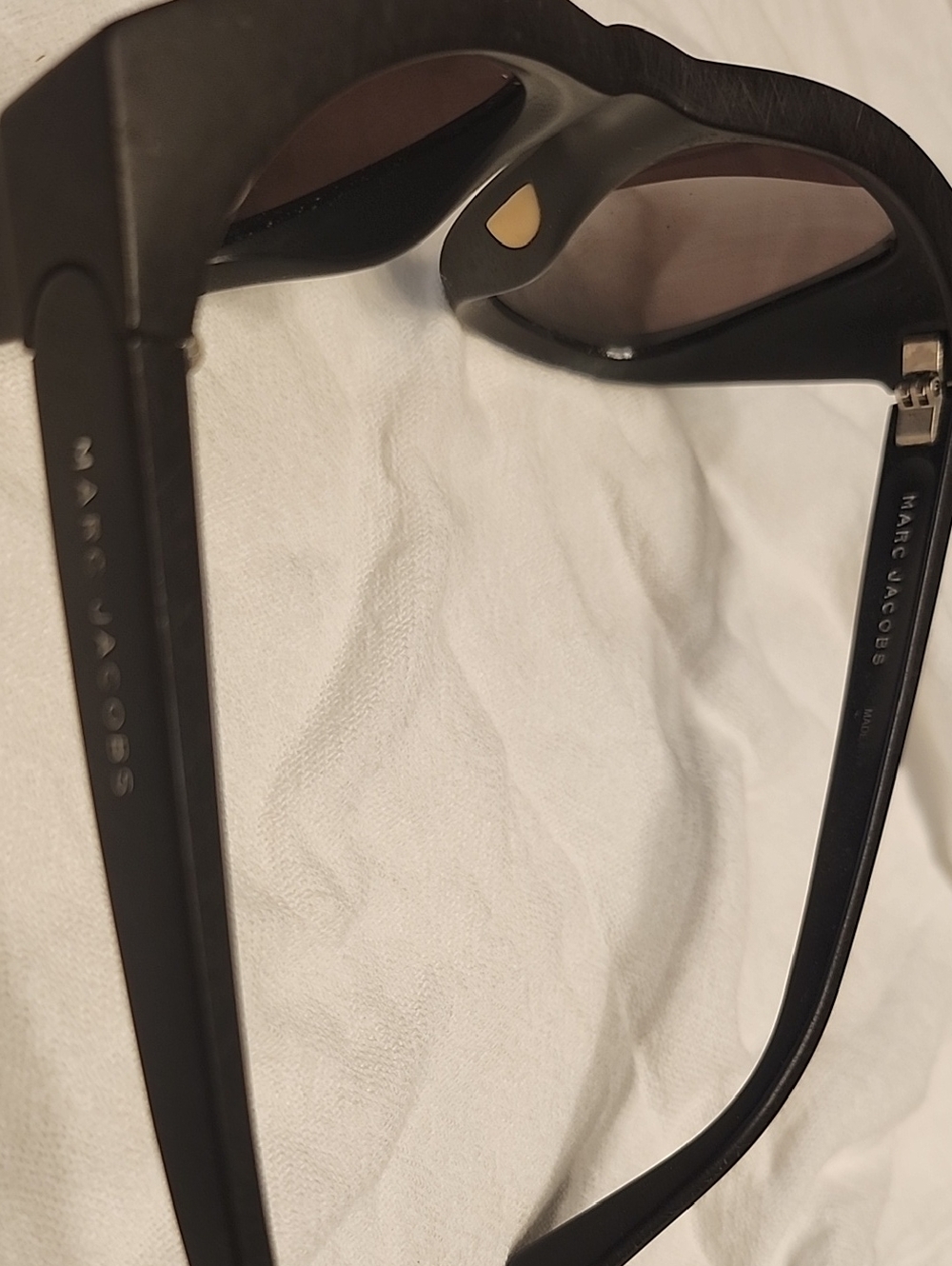 Marc Jacobs Black Sunglasses with Brown Lenses and Gold Accent